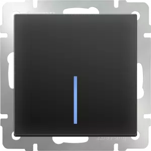 ЭЛМАКС - WL08-SW-1G-2W-LED/Выключатель одноклавишный проходной с подсветкой (черный матовый) элмакс, электротехника, кабель, светотехника, elmax.pro