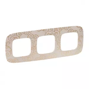 ЭЛМАКС - Valena ALLURE.Рамка "Нарцисс золото".3-постовая универсальная элмакс, электротехника, кабель, светотехника, elmax.pro