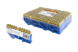 ЭЛМАКС - Шина "N" нулевая с изолятором на DIN-рейку 8x12мм стойка бол. 10 групп инд. стикер TDM элмакс, электротехника, кабель, светотехника, elmax.pro