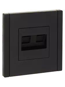 ЭЛМАКС - FORTE&PIANO Розетка двойная RJ11+RJ45 кат.5E FP135 черный IEK элмакс, электротехника, кабель, светотехника, elmax.pro