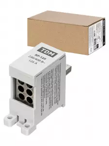 ЭЛМАКС - Клемма распределительная на DIN-рейку КР-125 1П 125А (6х16мм²) TDM элмакс, электротехника, кабель, светотехника, elmax.pro