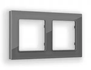 ЭЛМАКС - Рамка ALFA Platos (Антрацит серый Стекло органическое) 2-ая AF330652 элмакс, электротехника, кабель, светотехника, elmax.pro