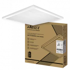 ЭЛМАКС - Панель сд унив ДВО-02-EMERGENCY 3640-ПРИЗМА 36Вт 4000К 595х595х19мм NEOX без БАП-10W90 элмакс, электротехника, кабель, светотехника, elmax.pro