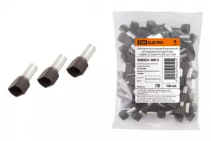 ЭЛМАКС - Наконечник штыревой втулочный изолированный (двойной) НШвИ (2) 10,0х14 (100 шт) TDM элмакс, электротехника, кабель, светотехника, elmax.pro