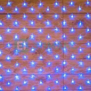 ЭЛМАКС - Гирлянда "Сеть" 1,5х1,5м, прозрачный ПВХ, 150 LED Синие элмакс, электротехника, кабель, светотехника, elmax.pro