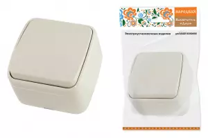 ЭЛМАКС - Выключатель 1-кл. открытой установки IP20 10А, сл. кость "Дача" Народная элмакс, электротехника, кабель, светотехника, elmax.pro