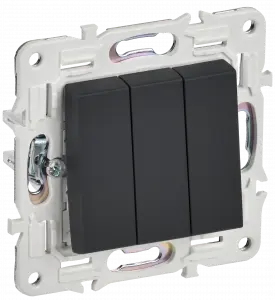 ЭЛМАКС - SKANDY Выключ. 3-кл. 10А SK-V11G граф. IEK элмакс, электротехника, кабель, светотехника, elmax.pro