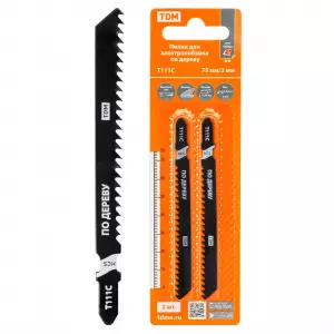 ЭЛМАКС - Пилки для электролобзика по дереву, HCS, 75х3 мм, быстрый рез, T111C, 2 шт, "Рубин", TDM элмакс, электротехника, кабель, светотехника, elmax.pro