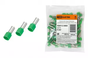 ЭЛМАКС - Наконечник-гильза Е6018 6мм2 с изолированным фланцем (100шт) TDM элмакс, электротехника, кабель, светотехника, elmax.pro