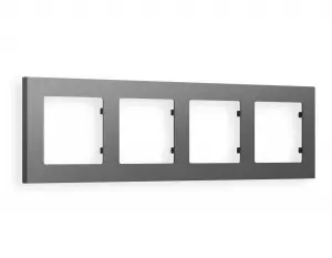 ЭЛМАКС - Рамка ALFA Techno (Антрацит серый) 4-ая AF220654 элмакс, электротехника, кабель, светотехника, elmax.pro