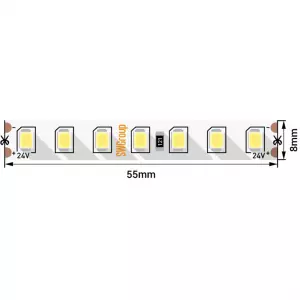 Лента светодиодная SMD 2835, 126 LED/м, 13 Вт/м, 24В, IP20, Нейтральный белый