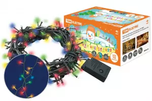 ЭЛМАКС - Гирлянда новогодняя светодиодная, СГ 100 З, 220 В, зеленый шнур, многоцветная, 5 м, 8 режимов TDM элмакс, электротехника, кабель, светотехника, elmax.pro