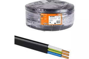 ЭЛМАКС - Кабель ВВГ-П нг(А)-LSLTx 3х1,5 ок(N, PE)-0,66 ГОСТ (100м) TDM элмакс, электротехника, кабель, светотехника, elmax.pro