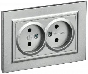 ЭЛМАКС - BRITE Роз. 2-я без з/к/ш 10А в сб. РС12-2-БрА алюм. IEK элмакс, электротехника, кабель, светотехника, elmax.pro