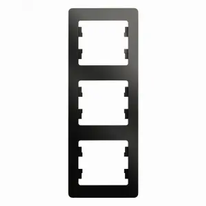 ЭЛМАКС - GLOSSA 3-постовая РАМКА, вертикальная, АНТРАЦИТ элмакс, электротехника, кабель, светотехника, elmax.pro