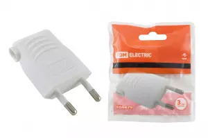 ЭЛМАКС - Вилка б/з белая 10А 250В (евровилка CEE 7/16) угловой вывод проводника TDM элмакс, электротехника, кабель, светотехника, elmax.pro