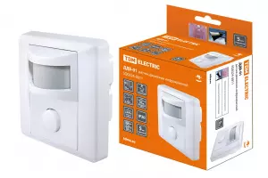 ЭЛМАКС - Датчик движения встраив. в стену ДДВ-01 600Вт, 5-480с, 9м, 10+Лк, 120гр, IP20, TDM элмакс, электротехника, кабель, светотехника, elmax.pro