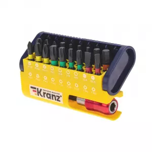 ЭЛМАКС - Набор бит с магнитным держателем, пластиковый кейс, 19 шт KRANZ элмакс, электротехника, кабель, светотехника, elmax.pro