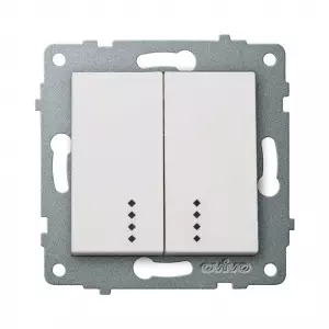 выключатель 2-клавишный OVIVO Loft с индикацией белый