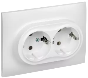 ЭЛМАКС - SKANDY Роз. 2-я с з/к без з/ш 16А сб. SK-R08W арк. бел. IEK элмакс, электротехника, кабель, светотехника, elmax.pro