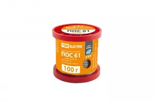 ЭЛМАКС - Припой ПОС 61, проволока, ГОСТ 21931-76, Ø2 мм, 100 г, катушка, серия "Алмаз" TDM элмакс, электротехника, кабель, светотехника, elmax.pro