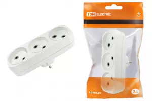 ЭЛМАКС - Блок на 3 гнезда 2П б/з плоский 6А 250B TDM элмакс, электротехника, кабель, светотехника, elmax.pro