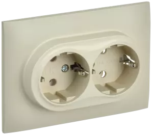 ЭЛМАКС - SKANDY Роз. 2-я с з/к без з/ш 16А сб. SK-R08B беж. IEK элмакс, электротехника, кабель, светотехника, elmax.pro