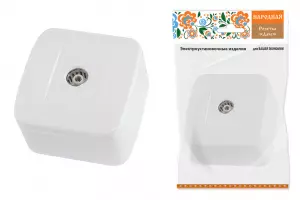 ЭЛМАКС - Розетка TВ простая (0-2400 Гц, "мама") открытой установки, IP20 белая "Дача" Народная элмакс, электротехника, кабель, светотехника, elmax.pro