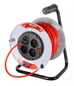 ЭЛМАКС - Удлинитель силовой на катушке, СУ-2х1-30/2 (с выкл., 4 розетки) Ресанта элмакс, электротехника, кабель, светотехника, elmax.pro