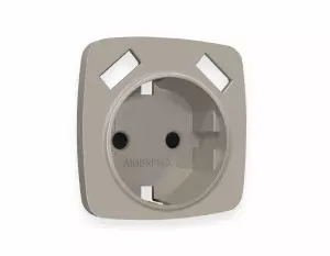 ЭЛМАКС - Лицевая панель OMEGA (Серо-бежевый матовый) для электрической розетки с заземлением со шторками 2USB элмакс, электротехника, кабель, светотехника, elmax.pro
