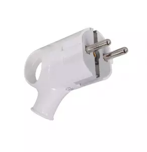 ЭЛМАКС - Вилка угловая с ушком с/з, белая 16А 250В Вихрь элмакс, электротехника, кабель, светотехника, elmax.pro