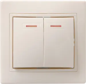 ВС10-2-1-ККм Выключатель 2кл с инд. 10А КВАРТА (кремовый)