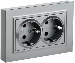 ЭЛМАКС - BRITE Роз. 2-я с з/к/ш 16А в сб. РСш12-3-БрА алюм. IEK элмакс, электротехника, кабель, светотехника, elmax.pro