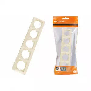 ЭЛМАКС - Рамка 5-ти постовая горизонтальная сл. кость "Лама" TDM элмакс, электротехника, кабель, светотехника, elmax.pro