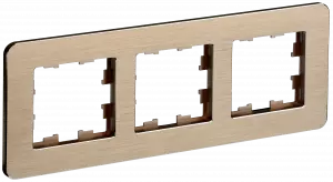 ЭЛМАКС - BRITE Рамка 3-мест. РУ-3-1-Бр металл шамп. RE AL IEK элмакс, электротехника, кабель, светотехника, elmax.pro