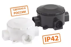 ЭЛМАКС - Распаячная коробка ОП D80х35мм, IP42, 3-х рожковая, черная TDM элмакс, электротехника, кабель, светотехника, elmax.pro