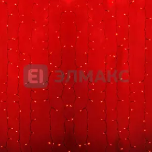 Гирлянда "Светодиодный Дождь" 2х1,5м, постоянное свечение, прозрачный провод, 230 В, диоды КРАСНЫЕ, 