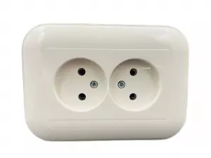 розетка 2 поста OVIVO Loft без заземления белый