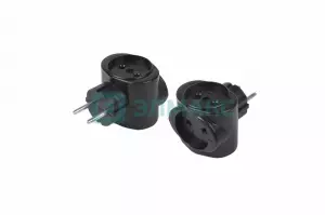 ЭЛМАКС - Тройник электрический биметалл 220В, 16А черный REXANT элмакс, электротехника, кабель, светотехника, elmax.pro