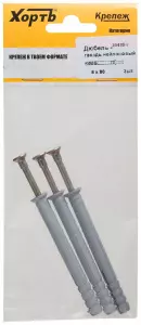 ЭЛМАКС - Дюбель-гвоздь полипропиленовый 8 х 80 ( фасовка 3 шт.) элмакс, электротехника, кабель, светотехника, elmax.pro