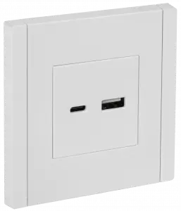 ЭЛМАКС - FORTE&PIANO Роз. USB A+C 18Вт FP251 бел. IEK элмакс, электротехника, кабель, светотехника, elmax.pro