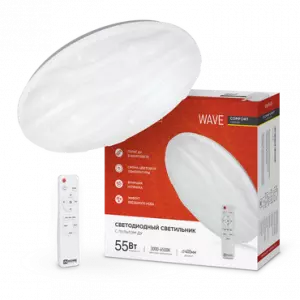 ЭЛМАКС - Светильник светодиодный COMFORT WAVE 55Вт 230В 3000-6500K 4400Лм 400x70мм с пультом ДУ IN HOME элмакс, электротехника, кабель, светотехника, elmax.pro