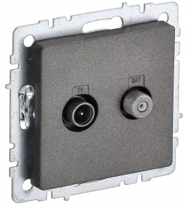 ЭЛМАКС - BRITE Роз. двойная TV+SAT РТВ/РСп12-БрТБ бр. IEK элмакс, электротехника, кабель, светотехника, elmax.pro