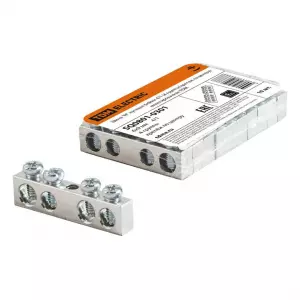 ЭЛМАКС - Шина "N" нулевая 6х9мм 4/1 (4 группы/крепеж по центру) никелированная TDM элмакс, электротехника, кабель, светотехника, elmax.pro