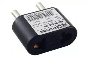 ЭЛМАКС - Переходник (тип CEE 7/17 - тип А/F) плоский 10А макс. 250В черный TDM элмакс, электротехника, кабель, светотехника, elmax.pro