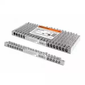 ЭЛМАКС - Шина "N" нулевая 6х9мм 20/2 (20 групп/крепеж по краям) никелированная инд. стикер TDM элмакс, электротехника, кабель, светотехника, elmax.pro