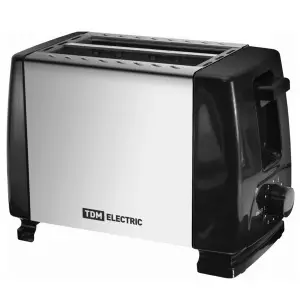 Тостер "Утро", 700 Вт, 2 тоста, нерж. сталь, черный, TDM