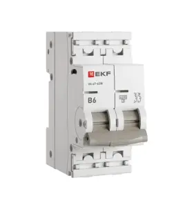 ЭЛМАКС - Автоматический выключатель ВА 47-63N 2P 6А (В) 4,5 кА PROXIMA EKF элмакс, электротехника, кабель, светотехника, elmax.pro