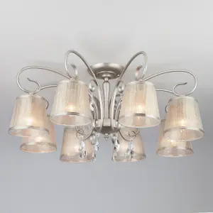 ЭЛМАКС - Потолочная люстра с абажурами 60065/8 серебро элмакс, электротехника, кабель, светотехника, elmax.pro