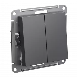 ЭЛМАКС - ATLASDESIGN 2-клавишный ПЕРЕКЛЮЧАТЕЛЬ, сх.6/2, 10АХ, механизм, БАЗАЛЬТ элмакс, электротехника, кабель, светотехника, elmax.pro